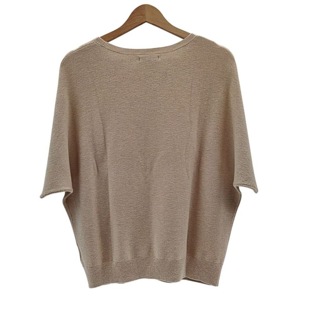 Quince Neutral Beige Boatneck Short-Sleeve Sweater - Picture 3 of 3